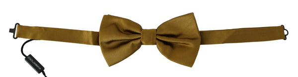 Elegant Mustard Silk Bow Tie Dolce & Gabbana