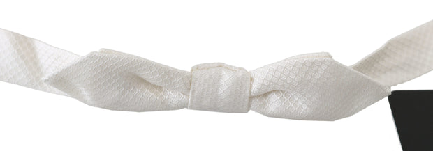 Elegant White Silk Bow Tie Dolce & Gabbana