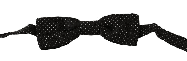 Elegant Black Polka Dot Silk Bow Tie Dolce & Gabbana