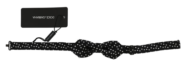 Elegant Black Polka Dot Silk Bow Tie Dolce & Gabbana