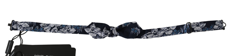 Elegant Navy Silk Bow Tie Dolce & Gabbana