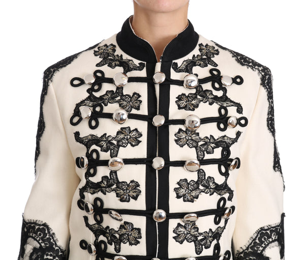 Elegant Off-White Baroque Jacket Dolce & Gabbana