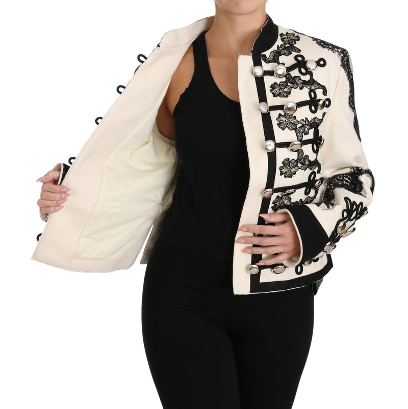 Elegant Off-White Baroque Jacket Dolce & Gabbana