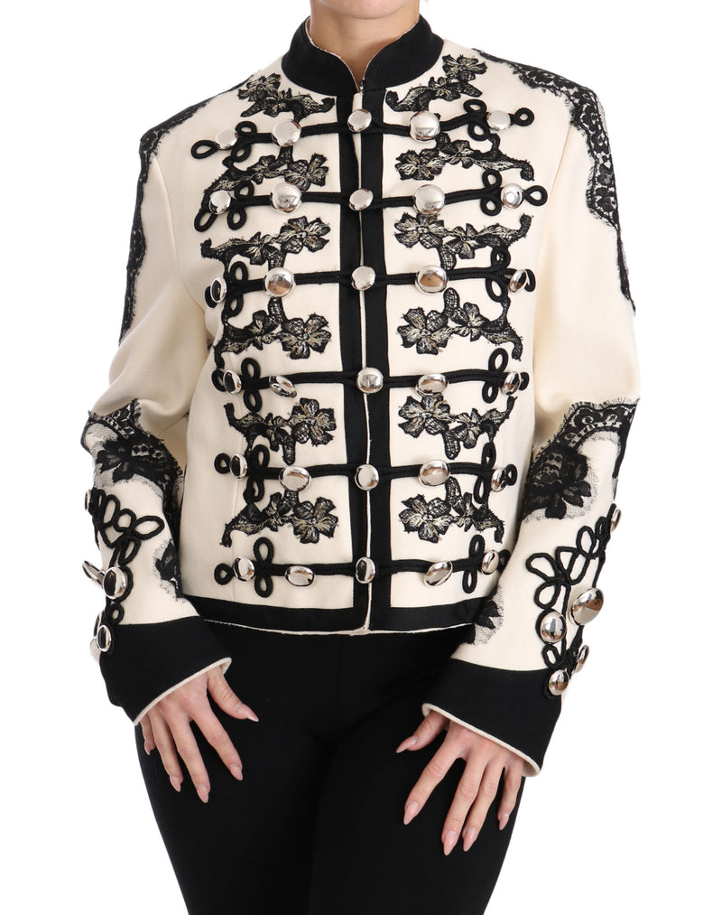 Elegant Off-White Baroque Jacket Dolce & Gabbana