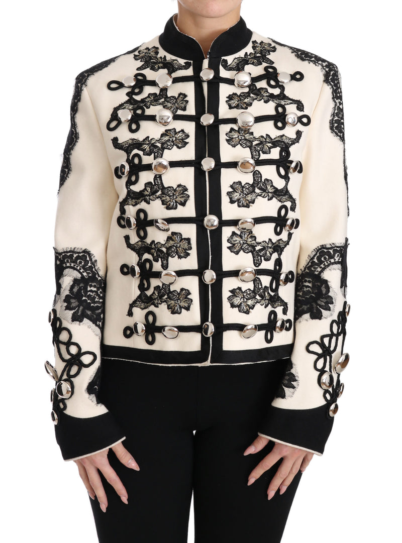 Elegant Off-White Baroque Jacket Dolce & Gabbana