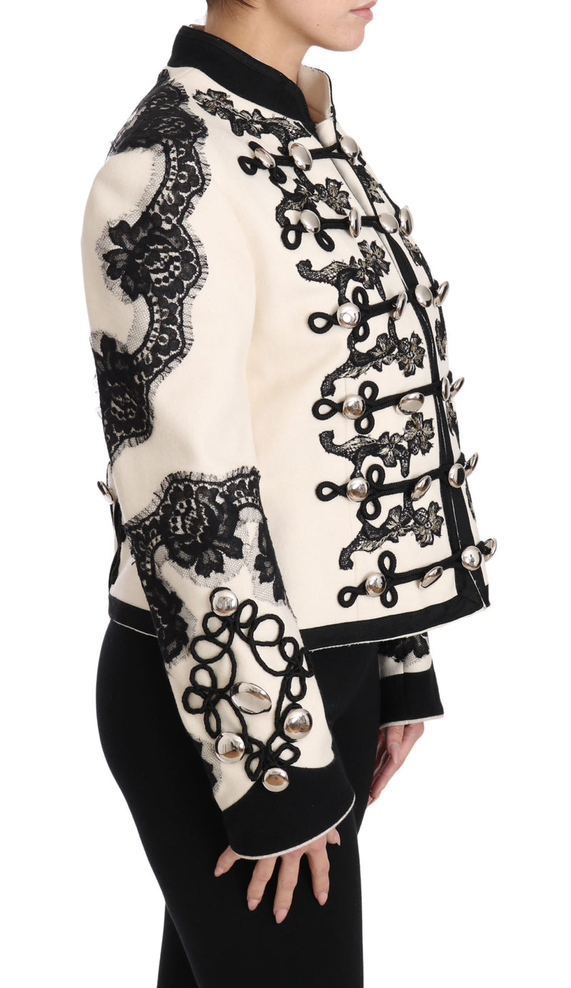 Elegant Off-White Baroque Jacket Dolce & Gabbana