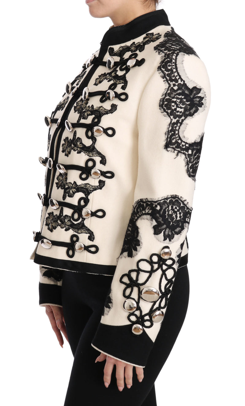 Elegant Off-White Baroque Jacket Dolce & Gabbana