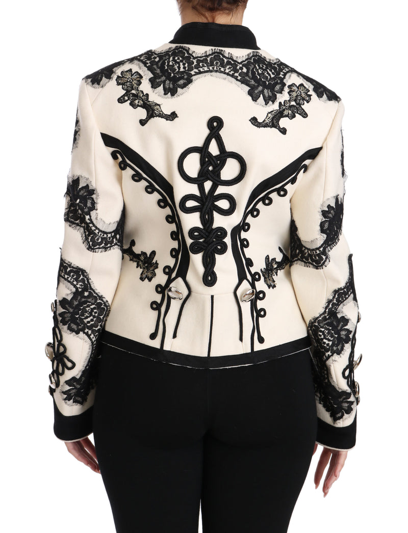 Elegant Off-White Baroque Jacket Dolce & Gabbana