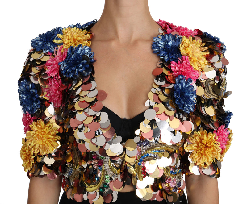 Enchanted Sicily Crystal-Embellished Short Jacket Dolce & Gabbana