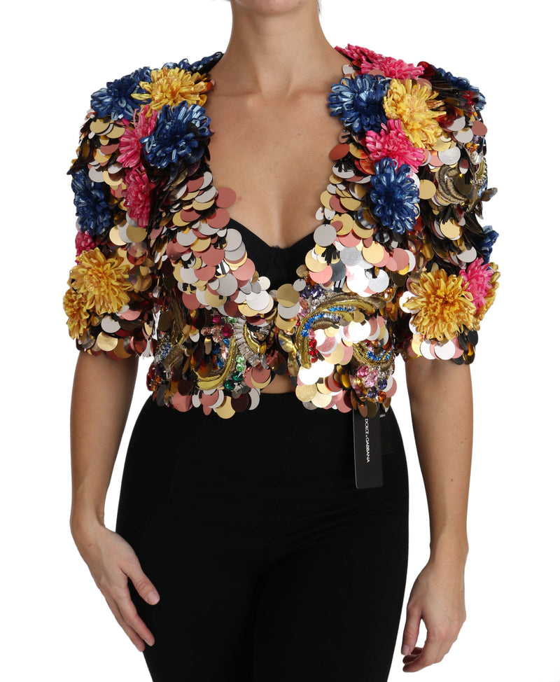 Enchanted Sicily Crystal-Embellished Short Jacket Dolce & Gabbana