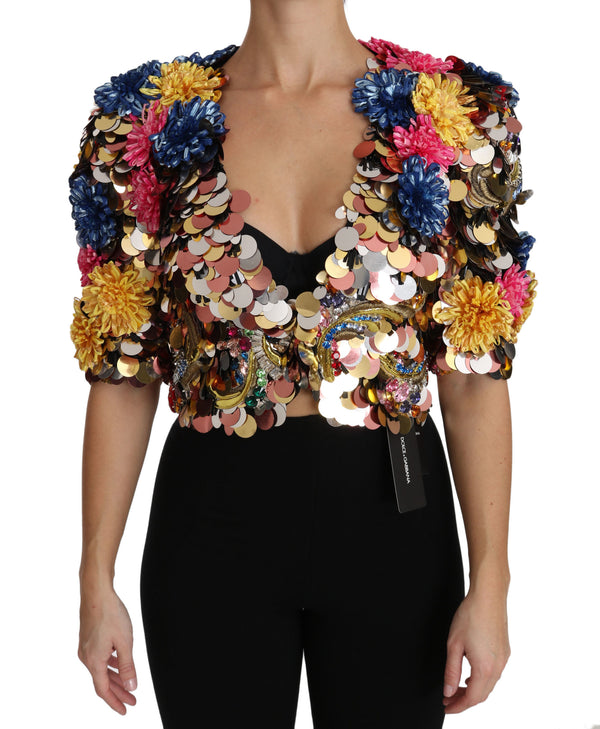 Enchanted Sicily Crystal-Embellished Short Jacket Dolce & Gabbana