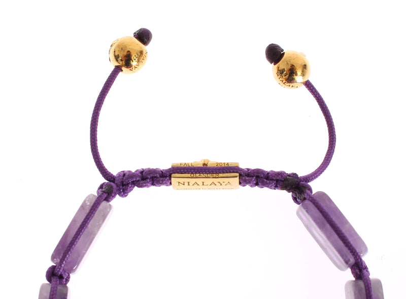 Dazzling Diamond Gold-Plated Amethyst Bracelet Nialaya