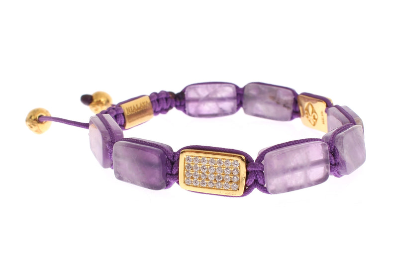 Dazzling Diamond Gold-Plated Amethyst Bracelet Nialaya