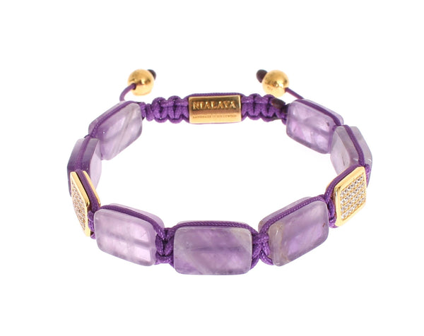 Dazzling Diamond Gold-Plated Amethyst Bracelet Nialaya