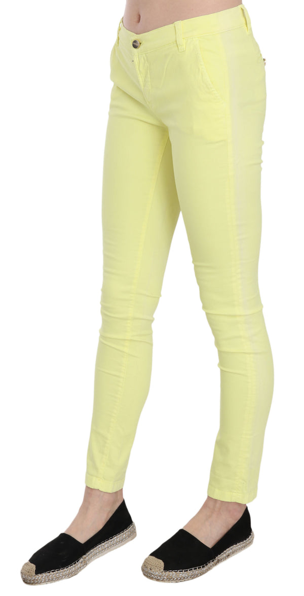 Chic Yellow Low Waist Skinny Casual Trousers PINKO