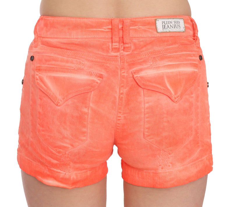 Chic Orange Mid Waist Mini Shorts PLEIN SUD