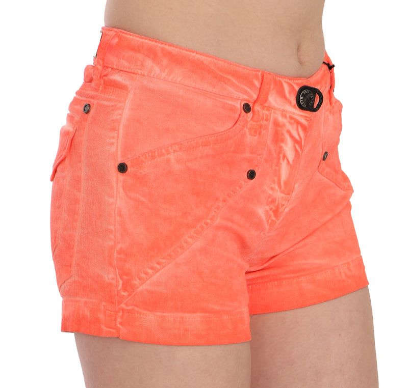 Chic Orange Mid Waist Mini Shorts PLEIN SUD