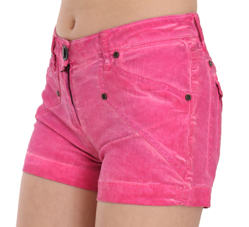 Chic Pink Mid Waist Mini Shorts PLEIN SUD