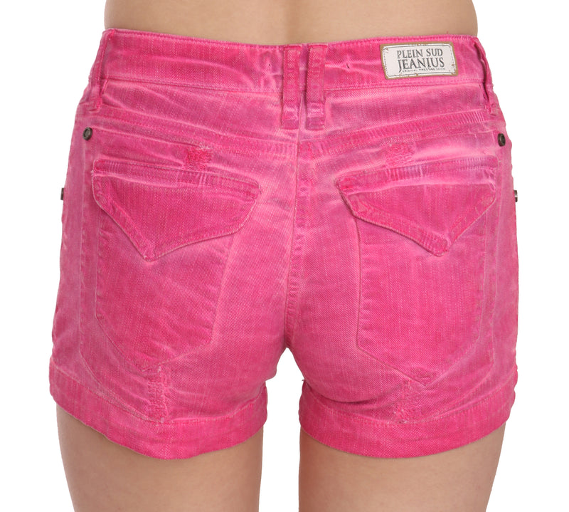 Chic Pink Mid Waist Mini Shorts PLEIN SUD