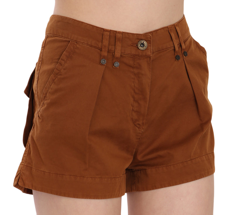 Chic Brown Mid Waist Mini Shorts PLEIN SUD