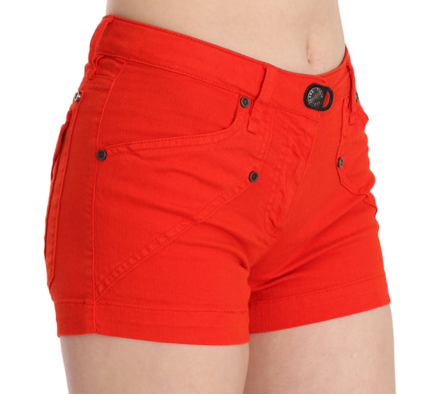 Chic Mid Waist Mini Shorts in Vibrant Orange PLEIN SUD