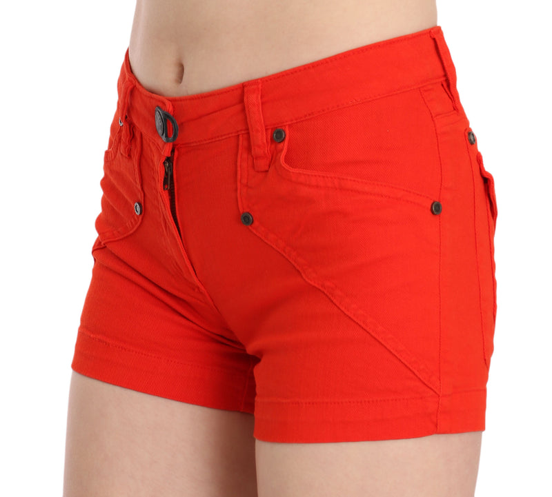 Chic Mid Waist Mini Shorts in Vibrant Orange PLEIN SUD