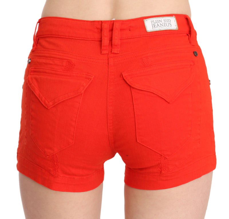 Chic Mid Waist Mini Shorts in Vibrant Orange PLEIN SUD