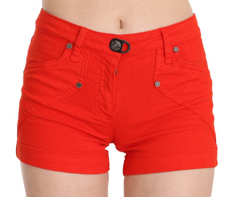 Chic Mid Waist Mini Shorts in Vibrant Orange PLEIN SUD