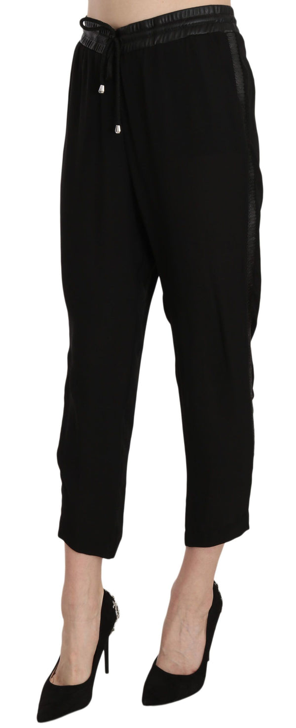 Chic High Waist Cropped Pants in Elegant Black Guess