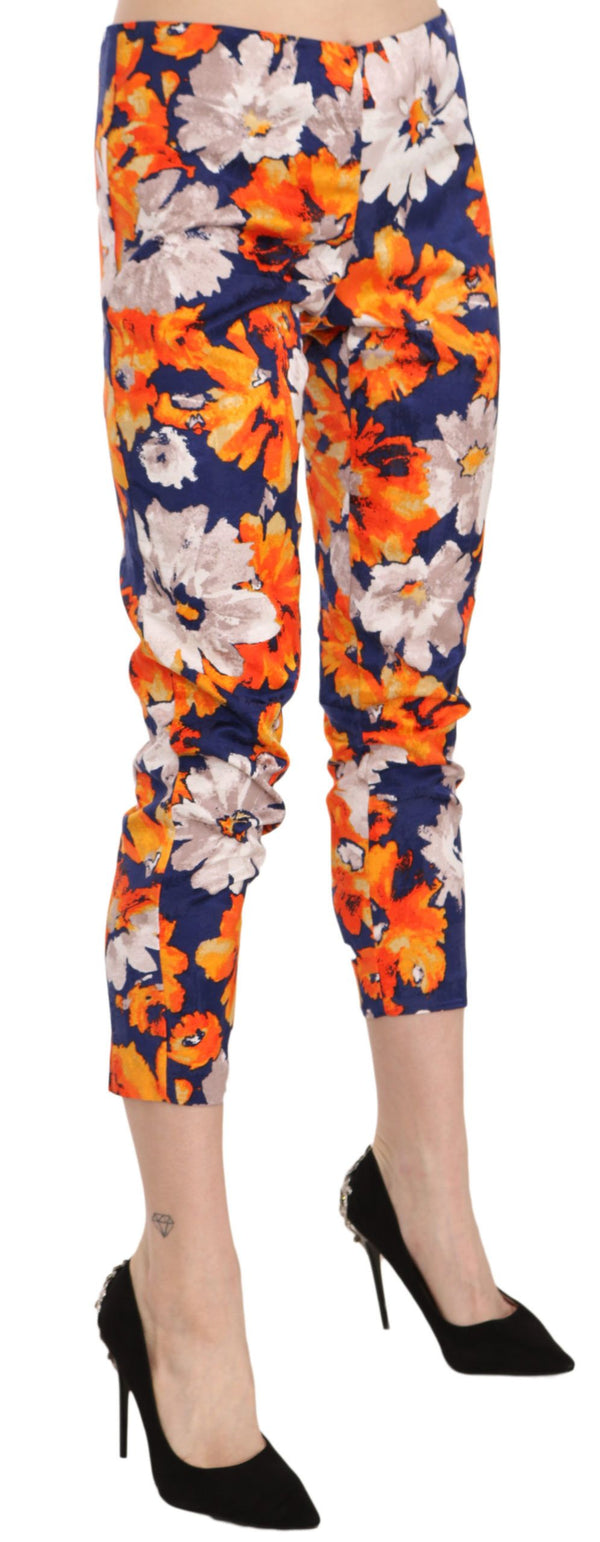 Floral Print Skinny Mid-Waist Pants LANACAPRINA