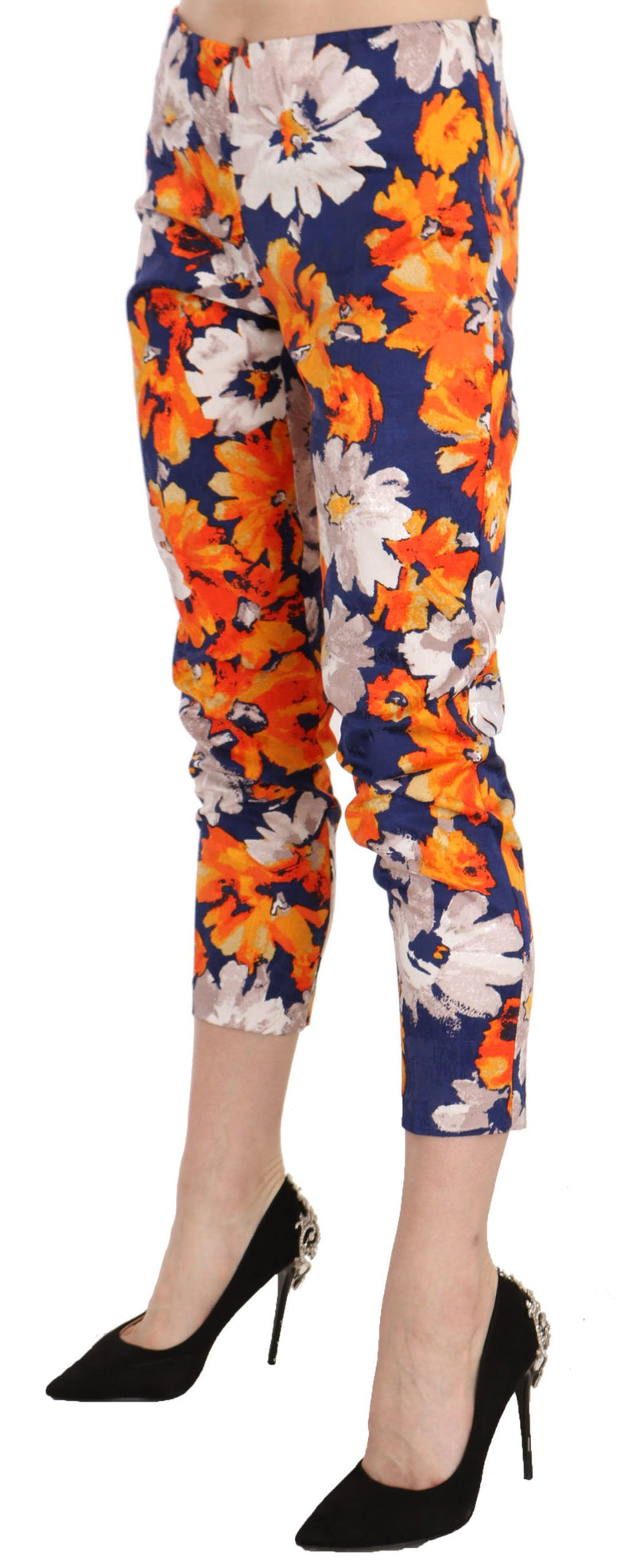 Floral Print Skinny Mid-Waist Pants LANACAPRINA