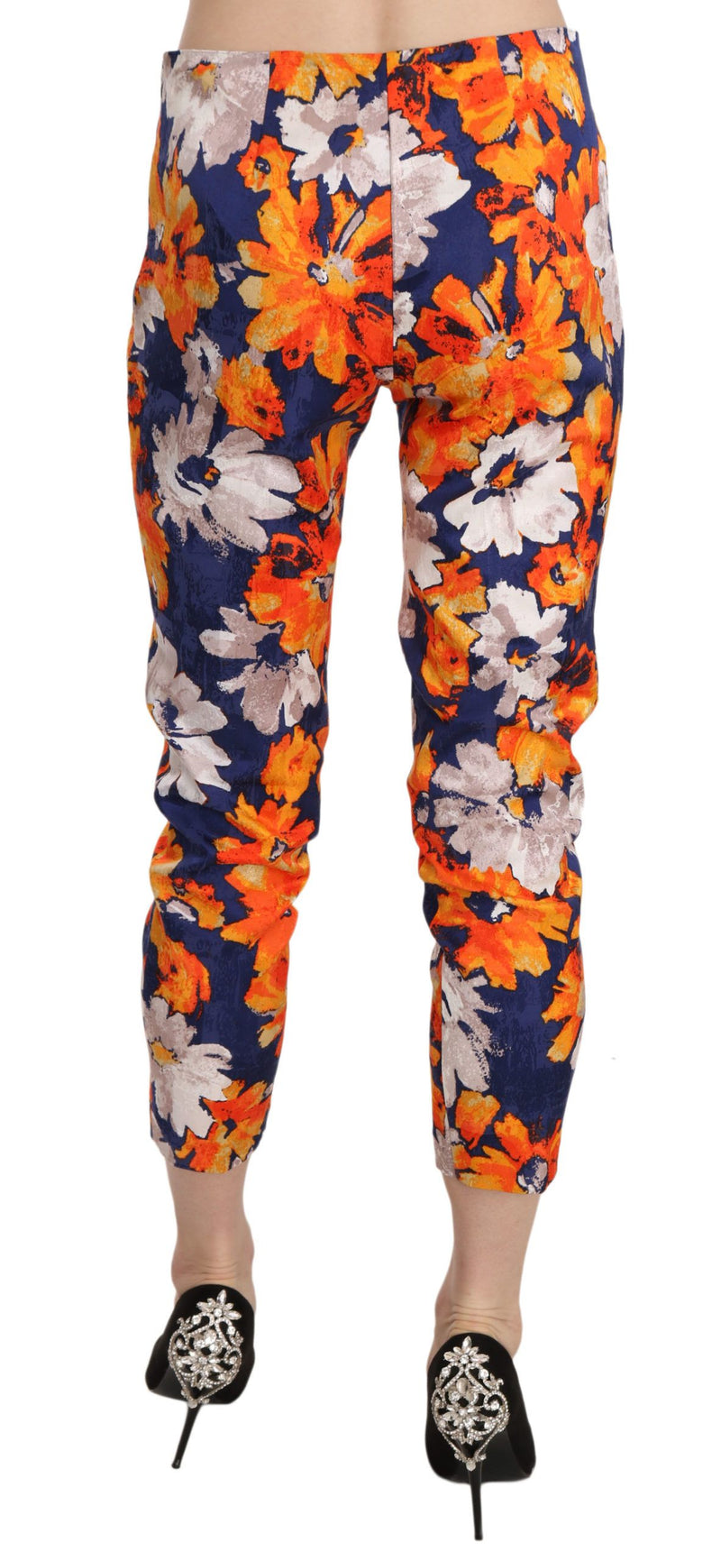 Floral Print Skinny Mid-Waist Pants LANACAPRINA