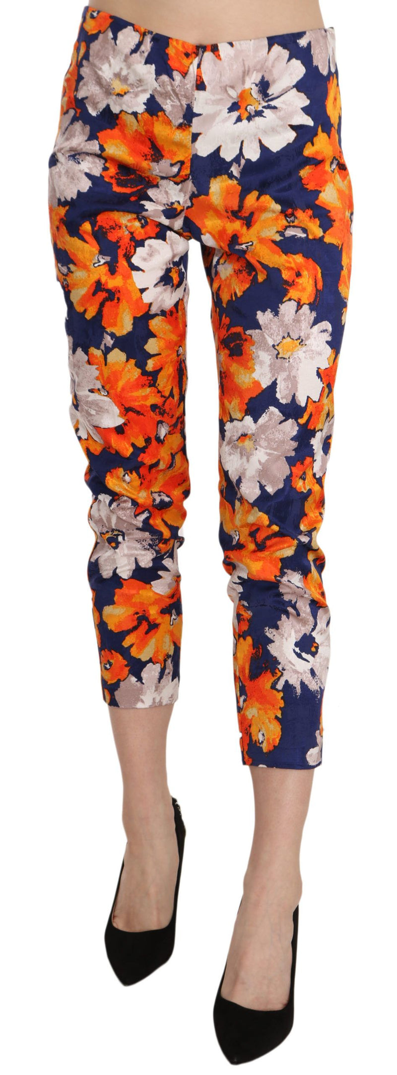 Floral Print Skinny Mid-Waist Pants LANACAPRINA