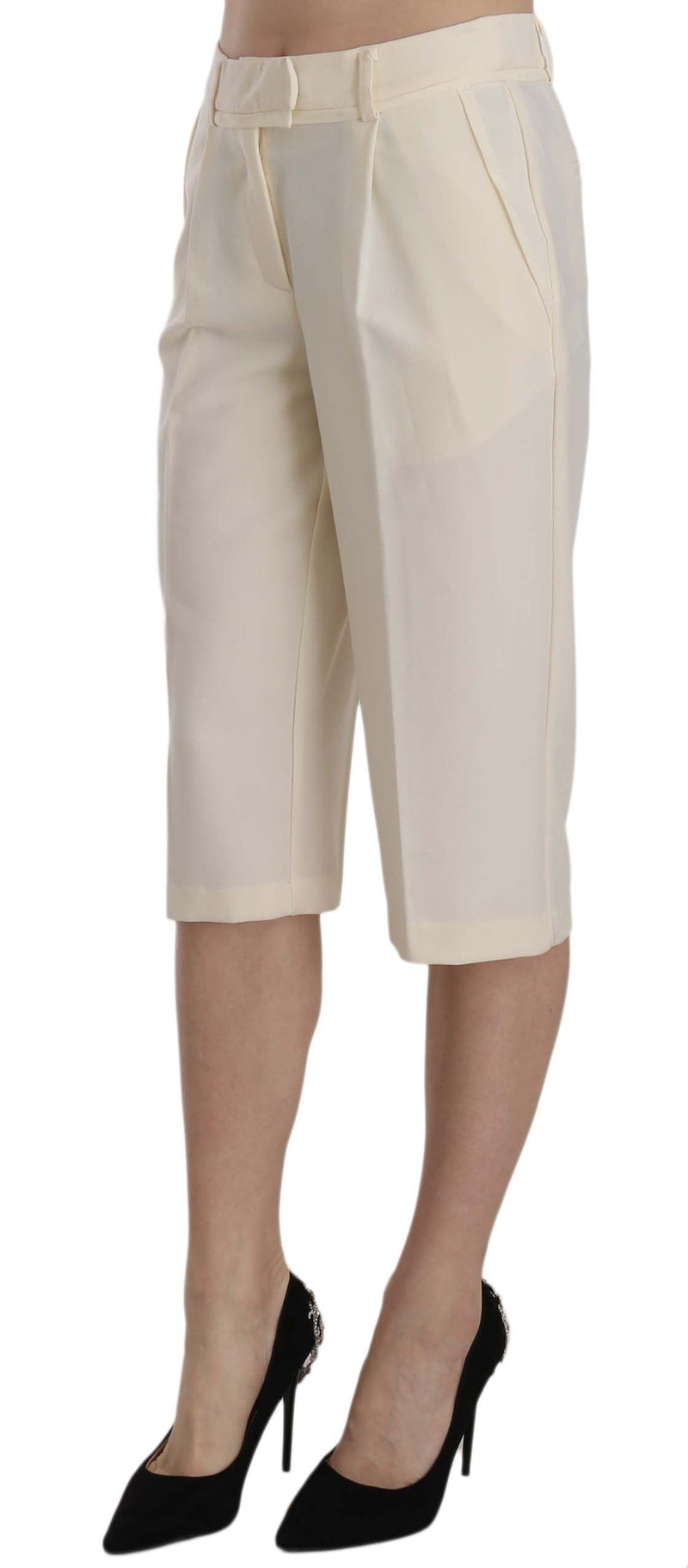 Elegant Straight Cropped Pants in Cream Silvian Heach