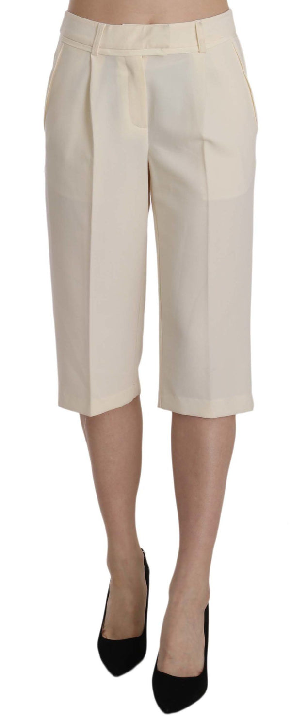 Elegant Straight Cropped Pants in Cream Silvian Heach