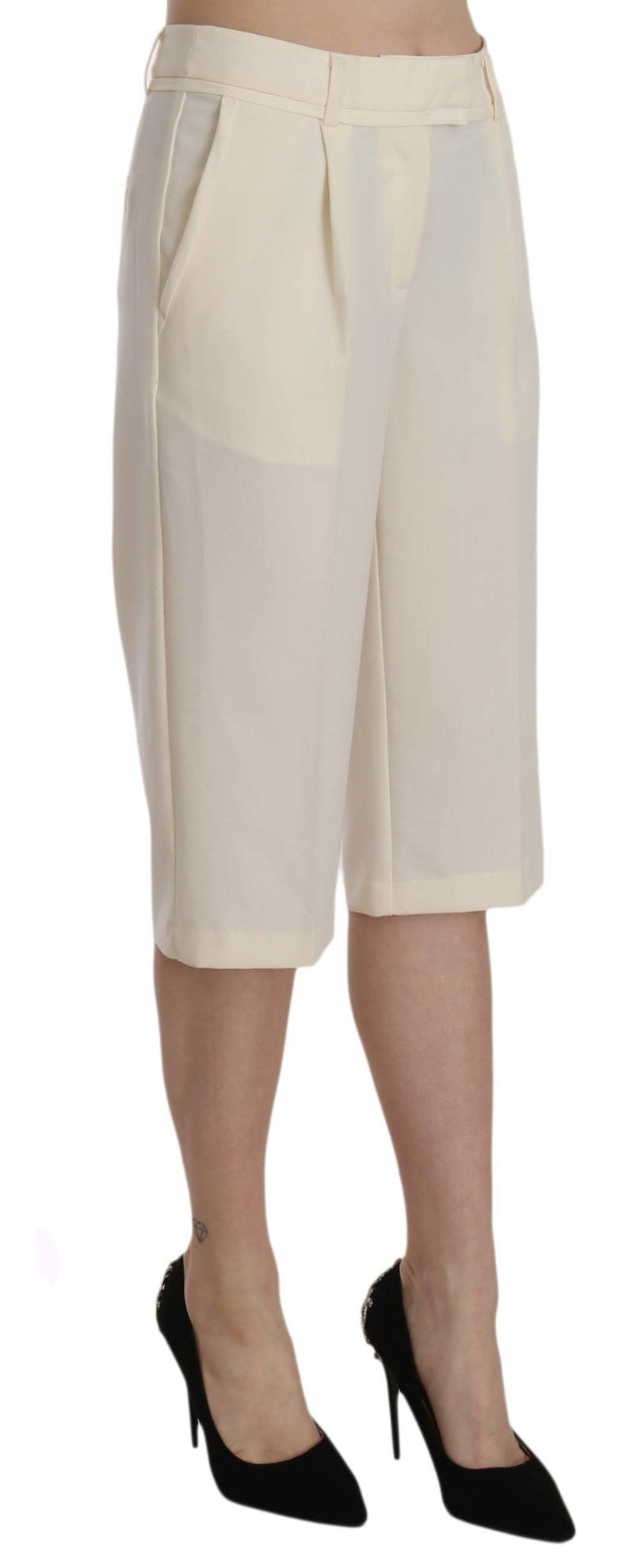 Elegant Straight Cropped Pants in Cream Silvian Heach