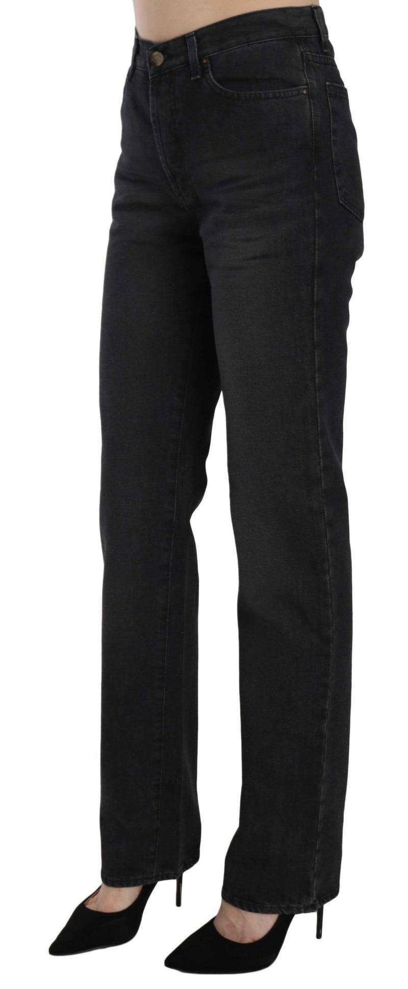 Elevate Your Style: Chic Black High Waist Denim Just Cavalli