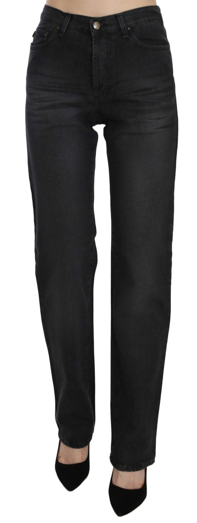 Elevate Your Style: Chic Black High Waist Denim Just Cavalli