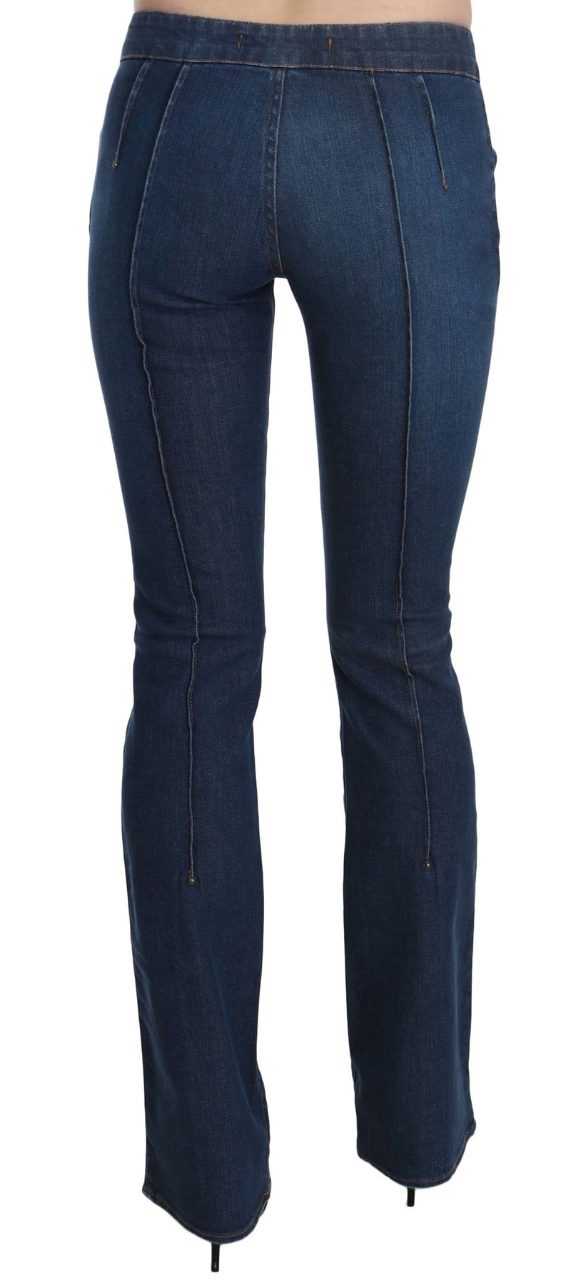 Chic Blue Washed Boot Cut Denim Pants Just Cavalli