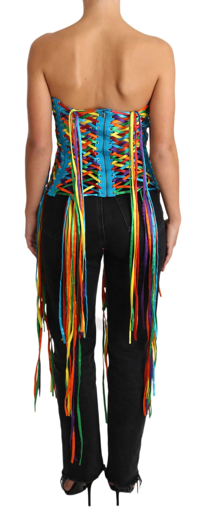 Multicolor Strapless Bustier Corset Top Dolce & Gabbana
