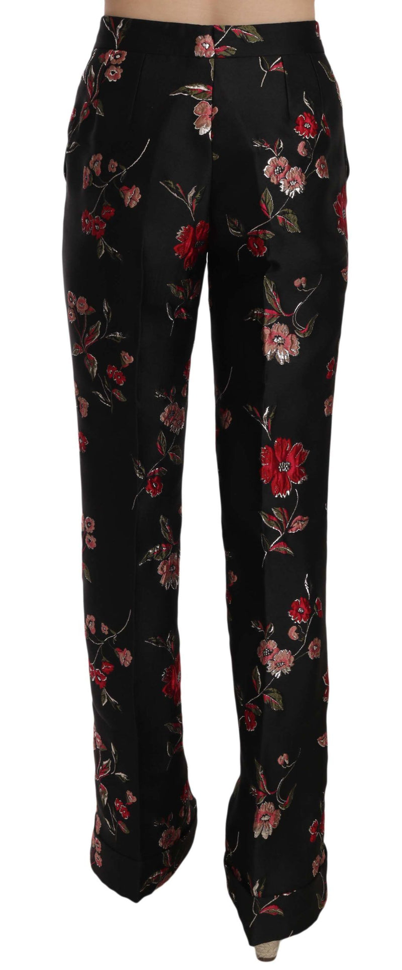 Elegant Floral Print Boot Cut Trousers Dolce & Gabbana