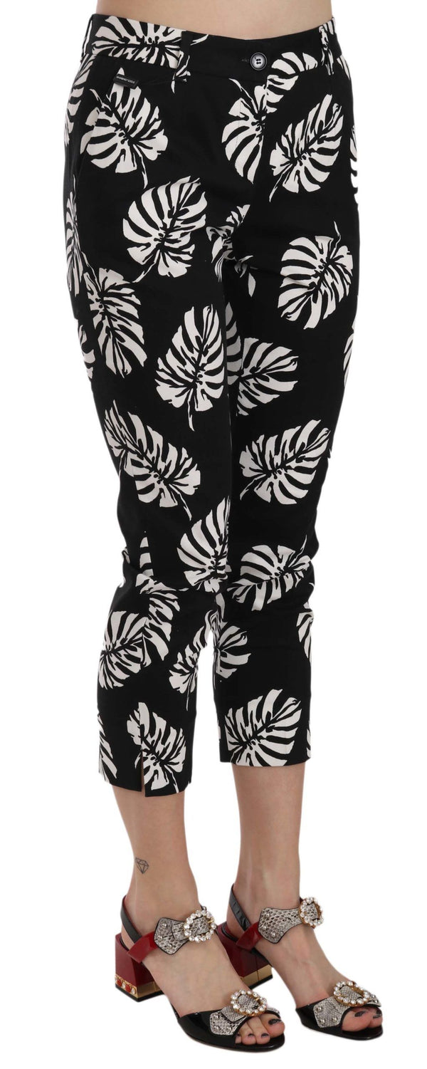 Elegant Skinny Capri With Palm Print Dolce & Gabbana