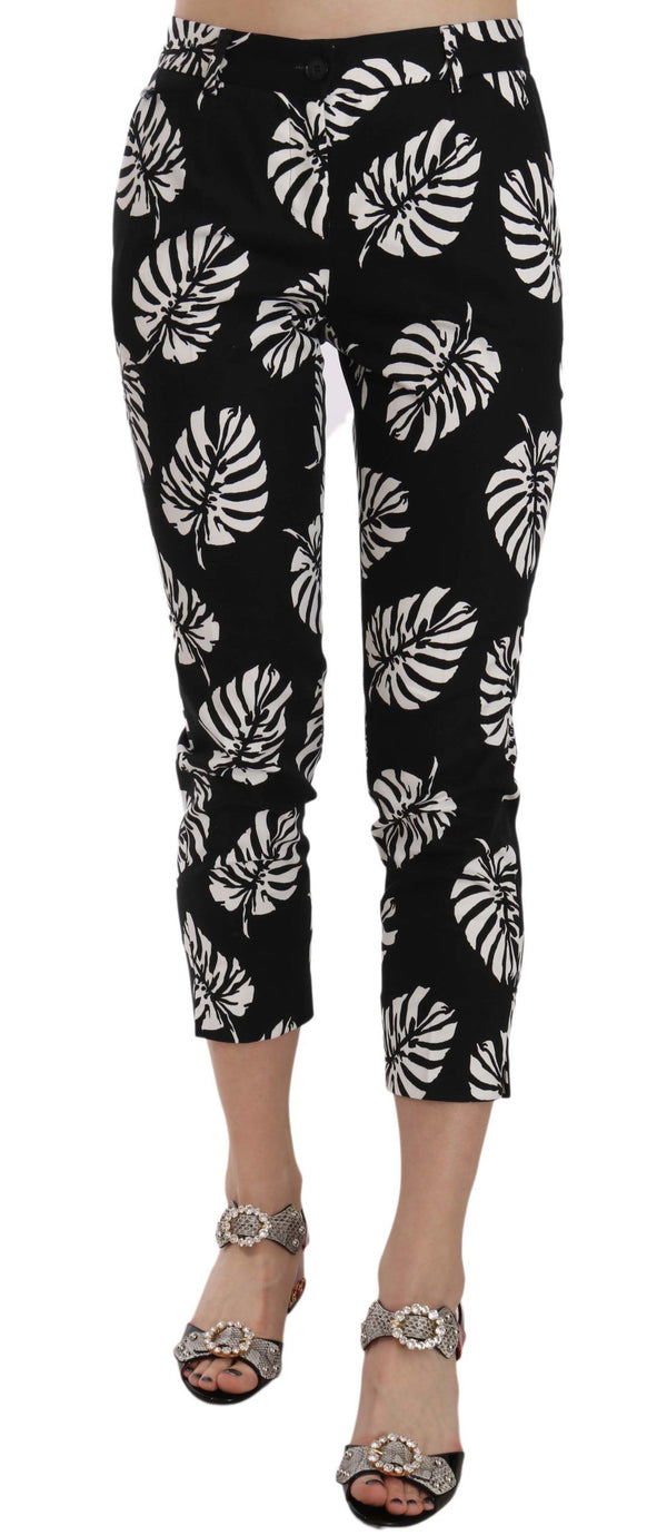 Elegant Skinny Capri With Palm Print Dolce & Gabbana