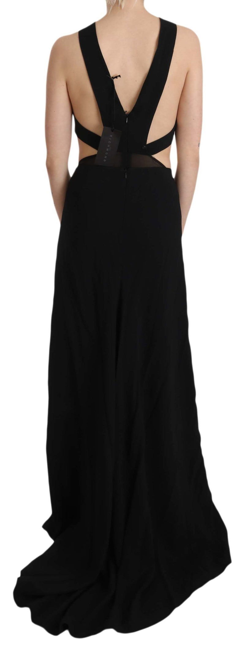 Elegant Flare Maxi Evening Dress with Crystal Accents John Richmond