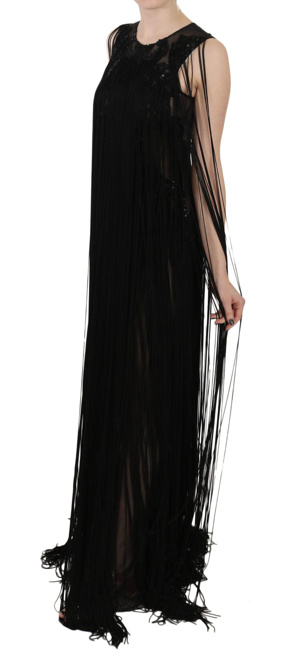 Sheer Sequined Maxi Elegance Dress John Richmond