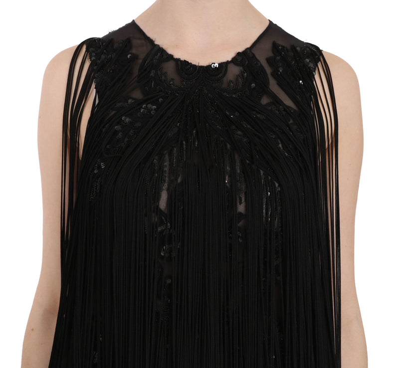 Sheer Sequined Maxi Elegance Dress John Richmond