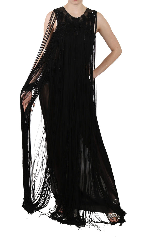 Sheer Sequined Maxi Elegance Dress John Richmond
