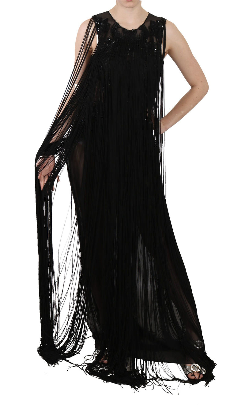 Sheer Sequined Maxi Elegance Dress John Richmond