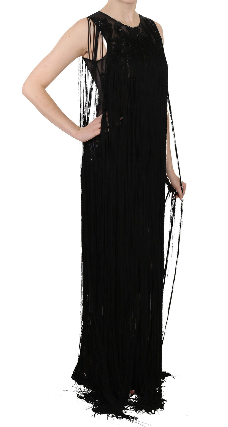 Sheer Sequined Maxi Elegance Dress John Richmond
