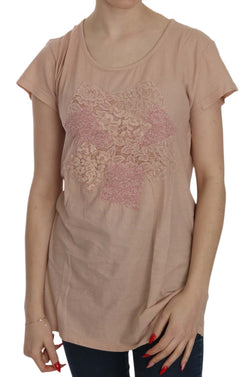 Elegant Cream Lace Round Neck Blouse PINK MEMORIES